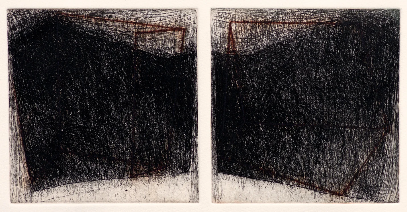Around Back, 2014, etching, 14 3/4 x 20 1/4 in. (photo: Ray Warshaw)