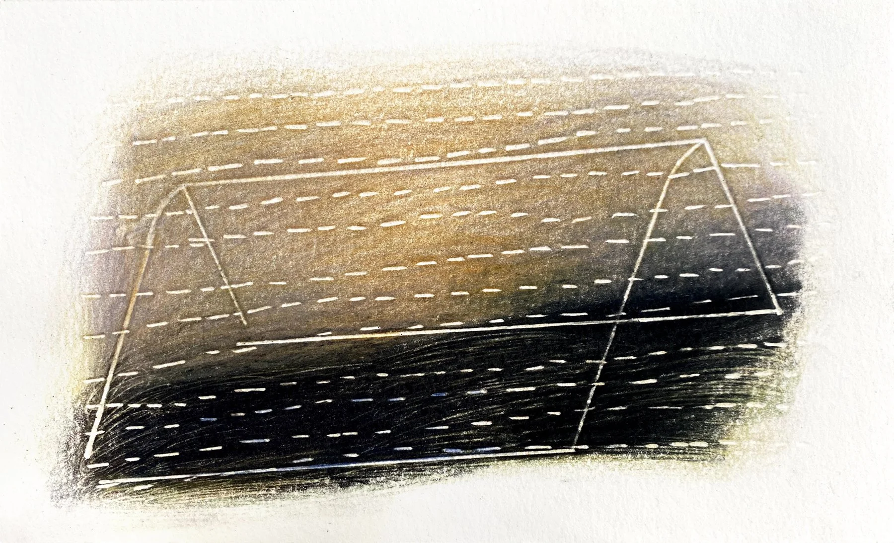 August 19 , 2020, colored pencil, 4 x 7 in.
