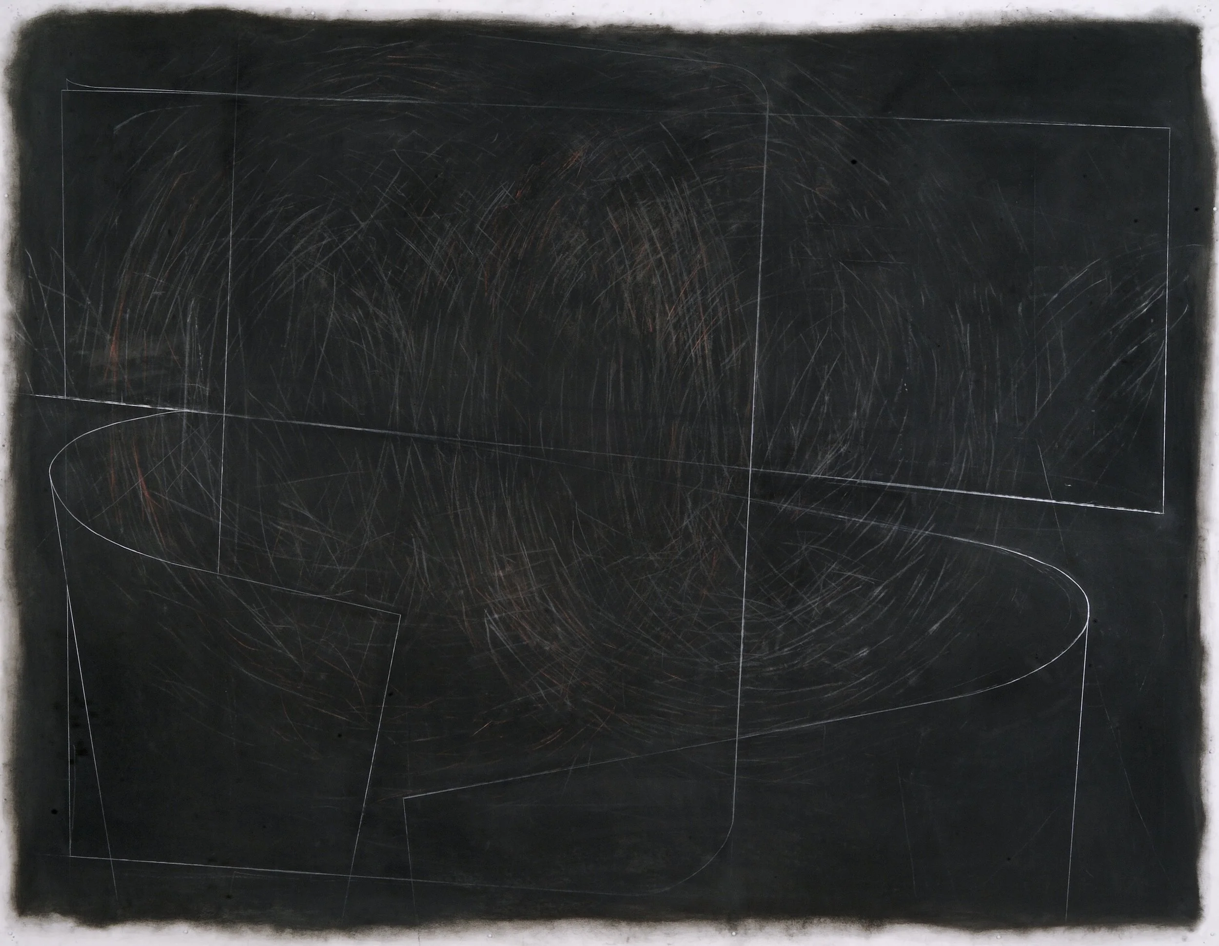 Peel , 2018, charcoal, graphite and colored pencil, 45 x 58 in.