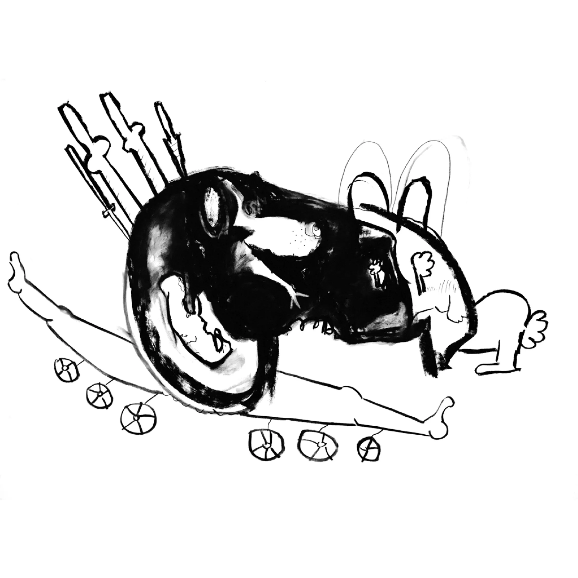  DIRTY HARDWARE  charcoal on paper  30" x 22"  2018 