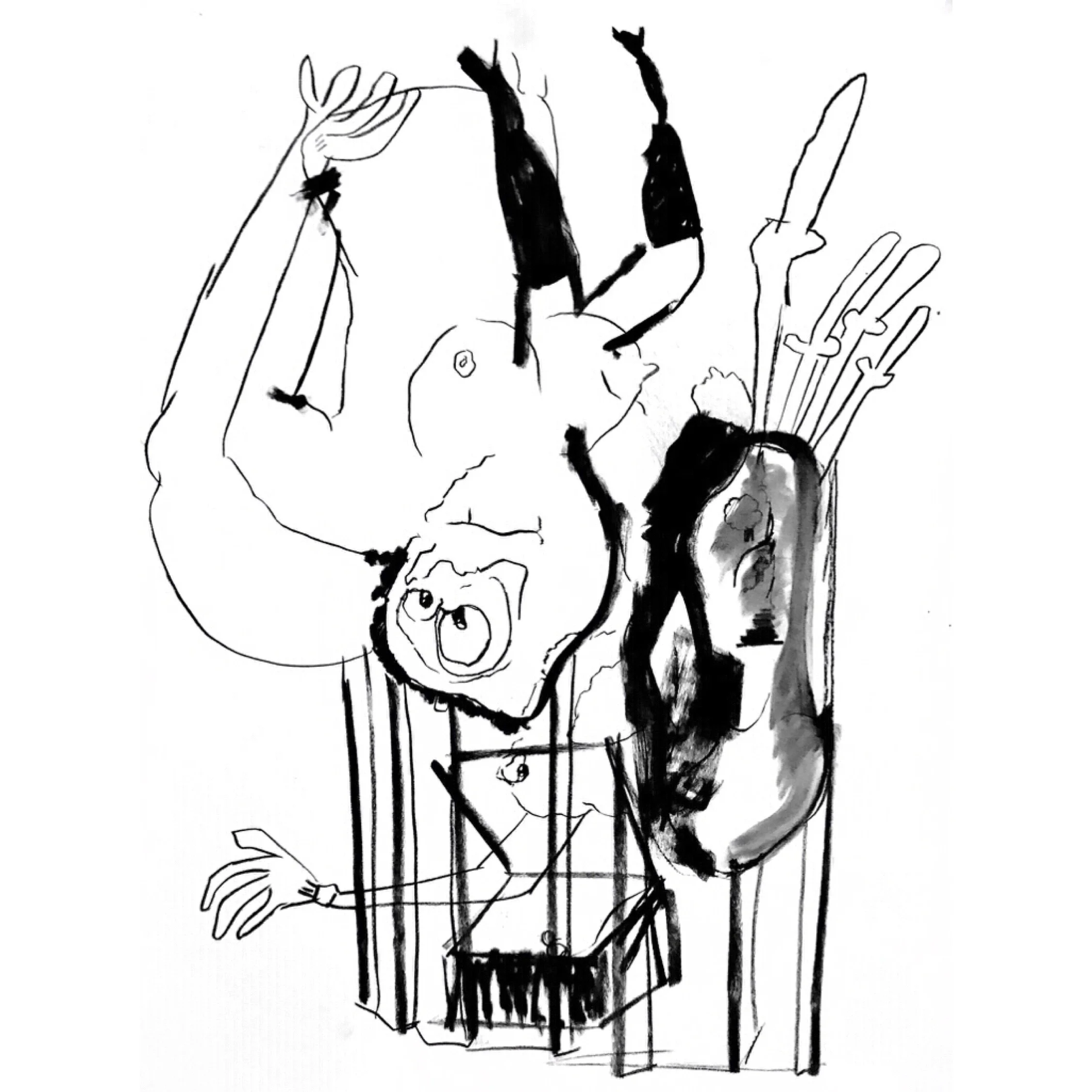  BELOW THE BELT  charcoal on paper  22" x 30"  2018 