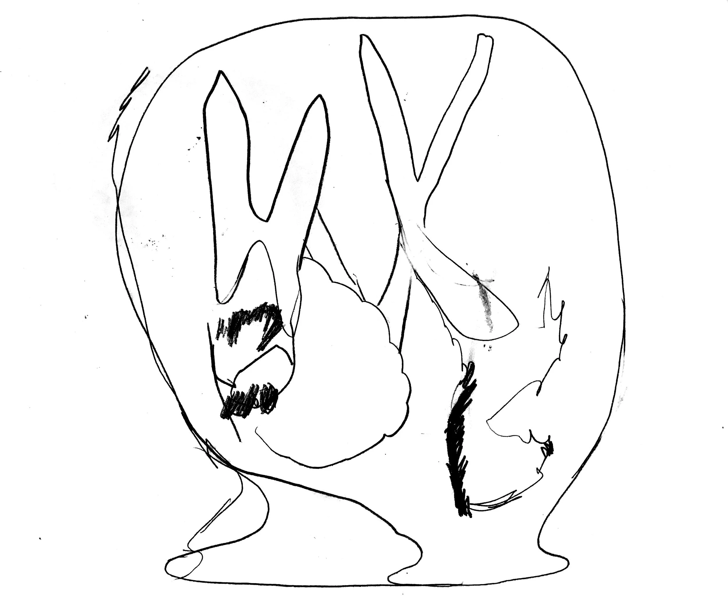   sketch for VESSEL   digitally altered pencil drawing  11” x 11”  2019 
