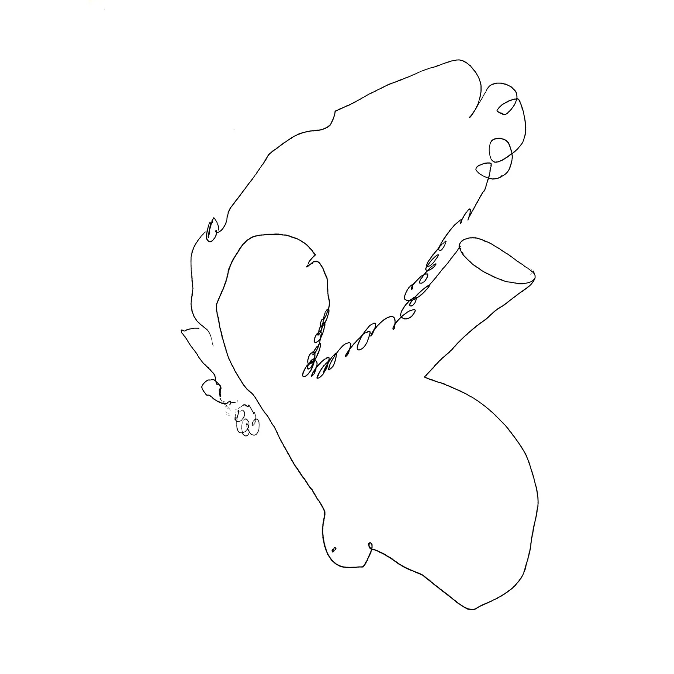   sketch for HEARTBREAKER (her)   pen on paper  14” x 14”  2019 