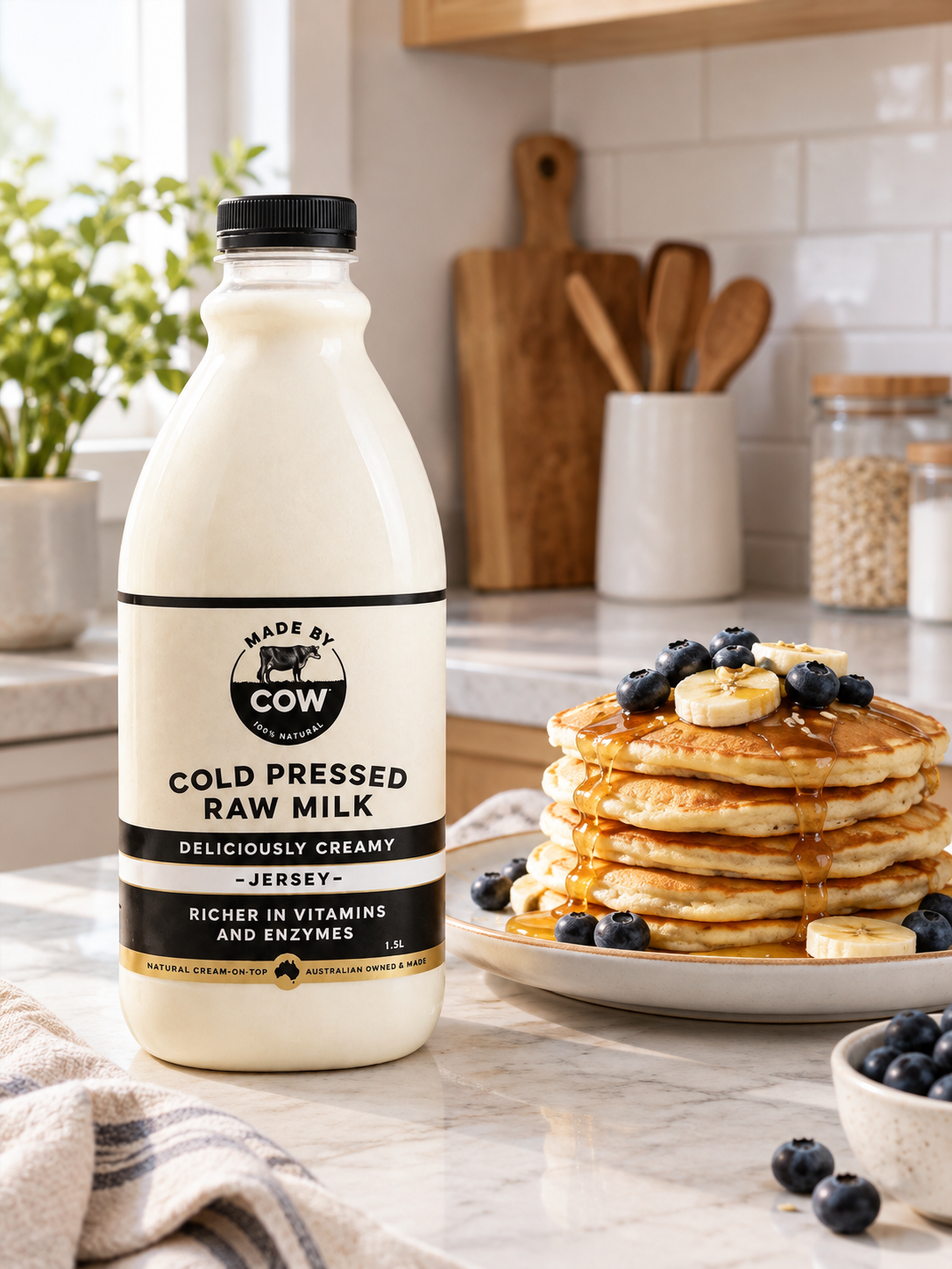 Classic Pancakes Featuring Made by Cow Jersey Milk