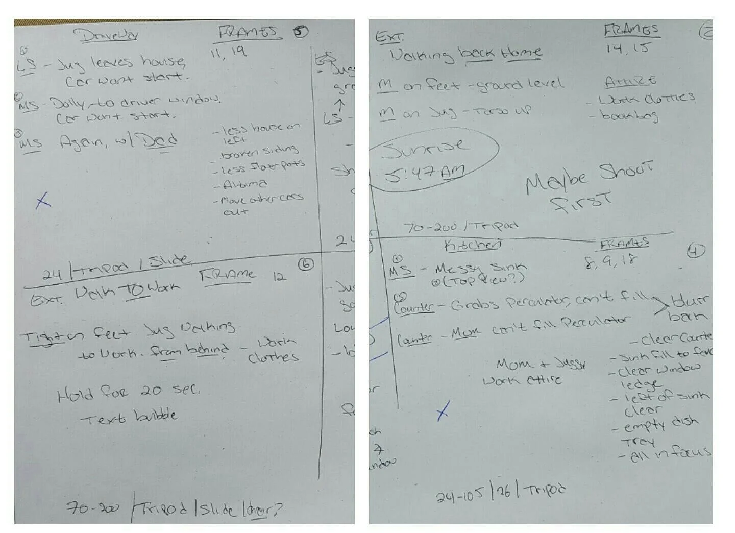 My storyboards from "jack." a short film I wrote and produced following these steps.