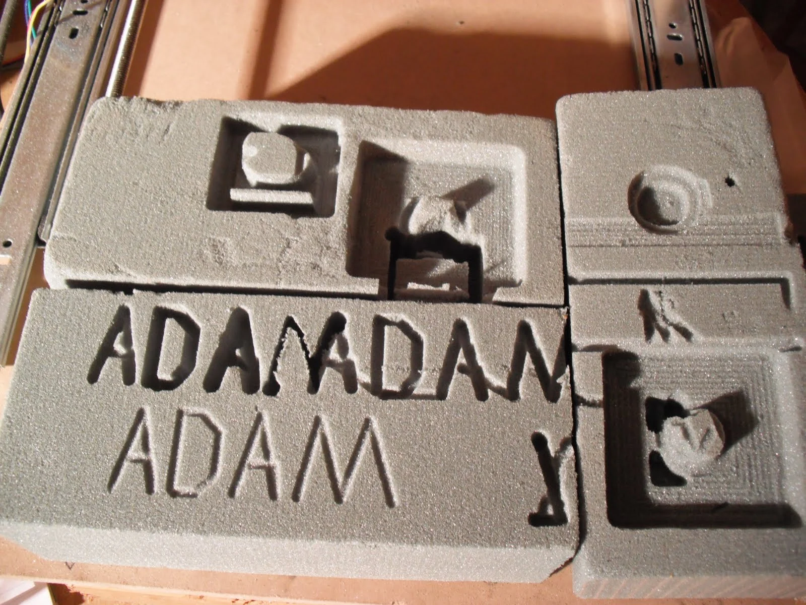 The rest of the cuts I made in foam blocks. 