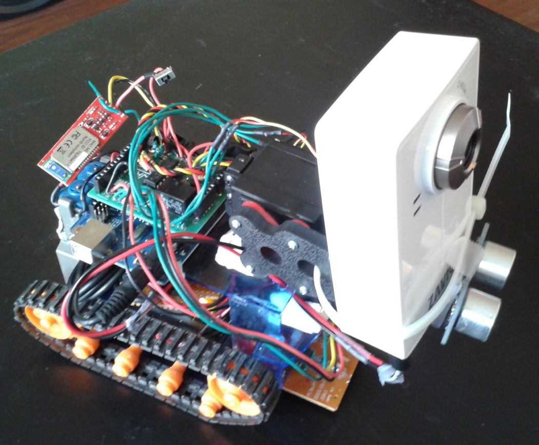 A grunt modified to control pan and tilt servos while under smartphone control. 