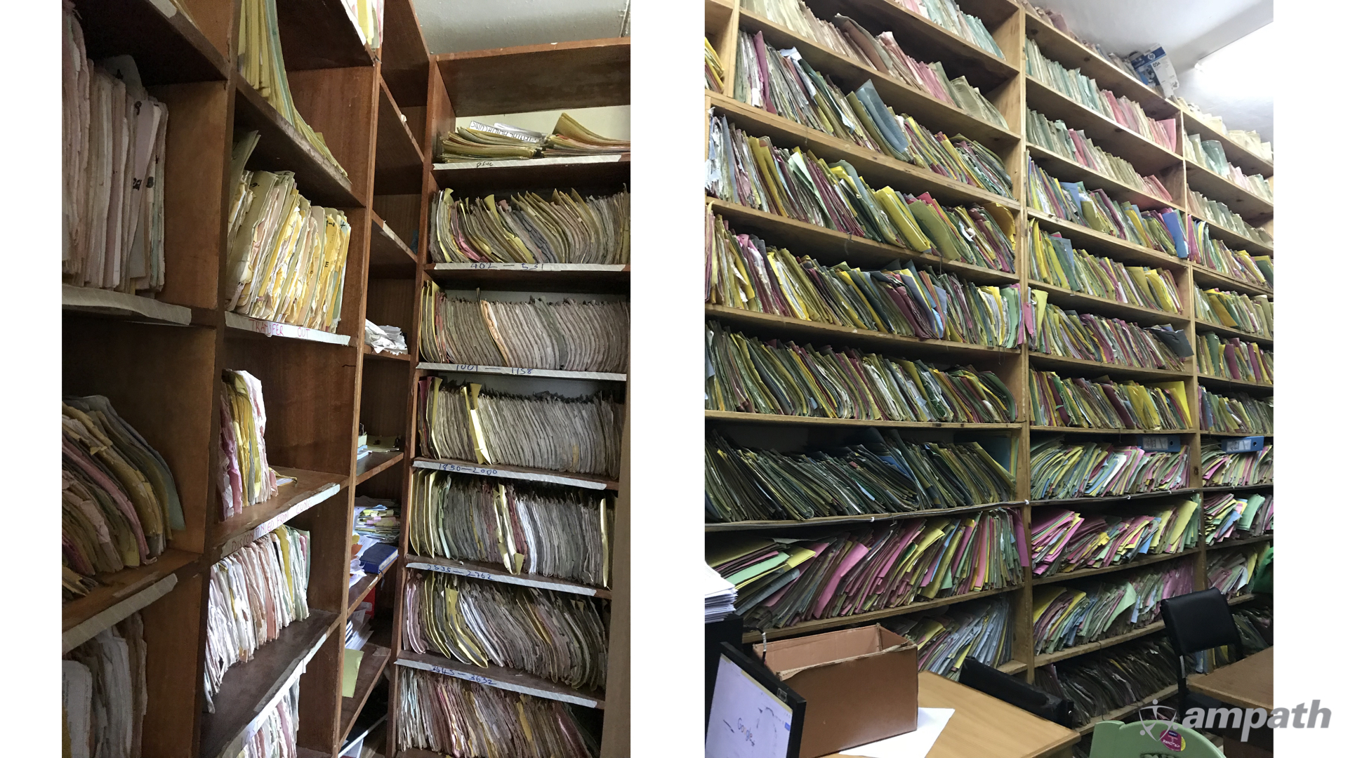 Some AMPATH record rooms held 5000 patient files per room.
