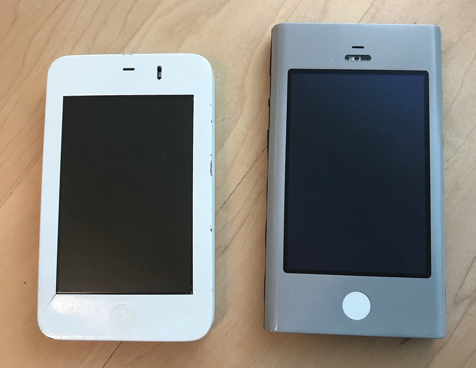 Early iPhone prototypes (Walabee) that required connection to the computer to run. Photo from Ken Kocienda, Tweeted June 29. 2017