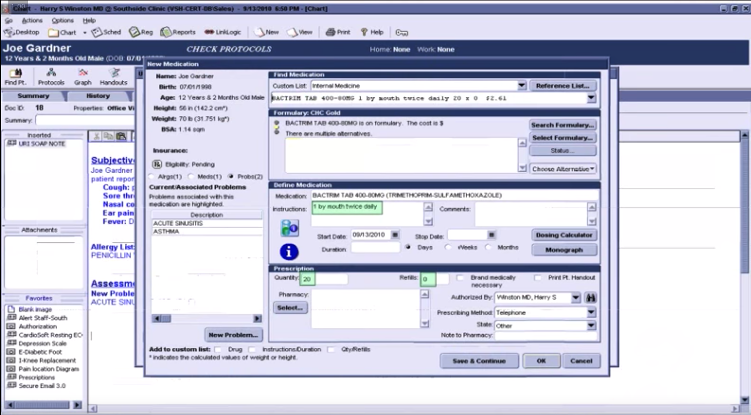 Screenshot from HealthCois 2001 CPOE instructional video