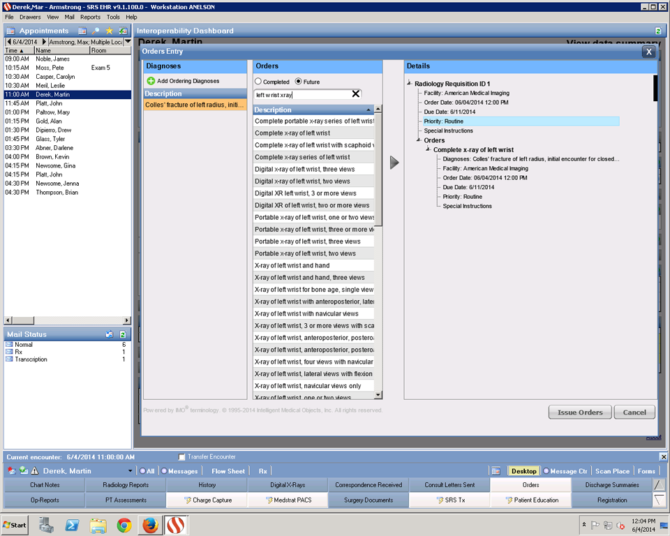 Another Radiology order entry system