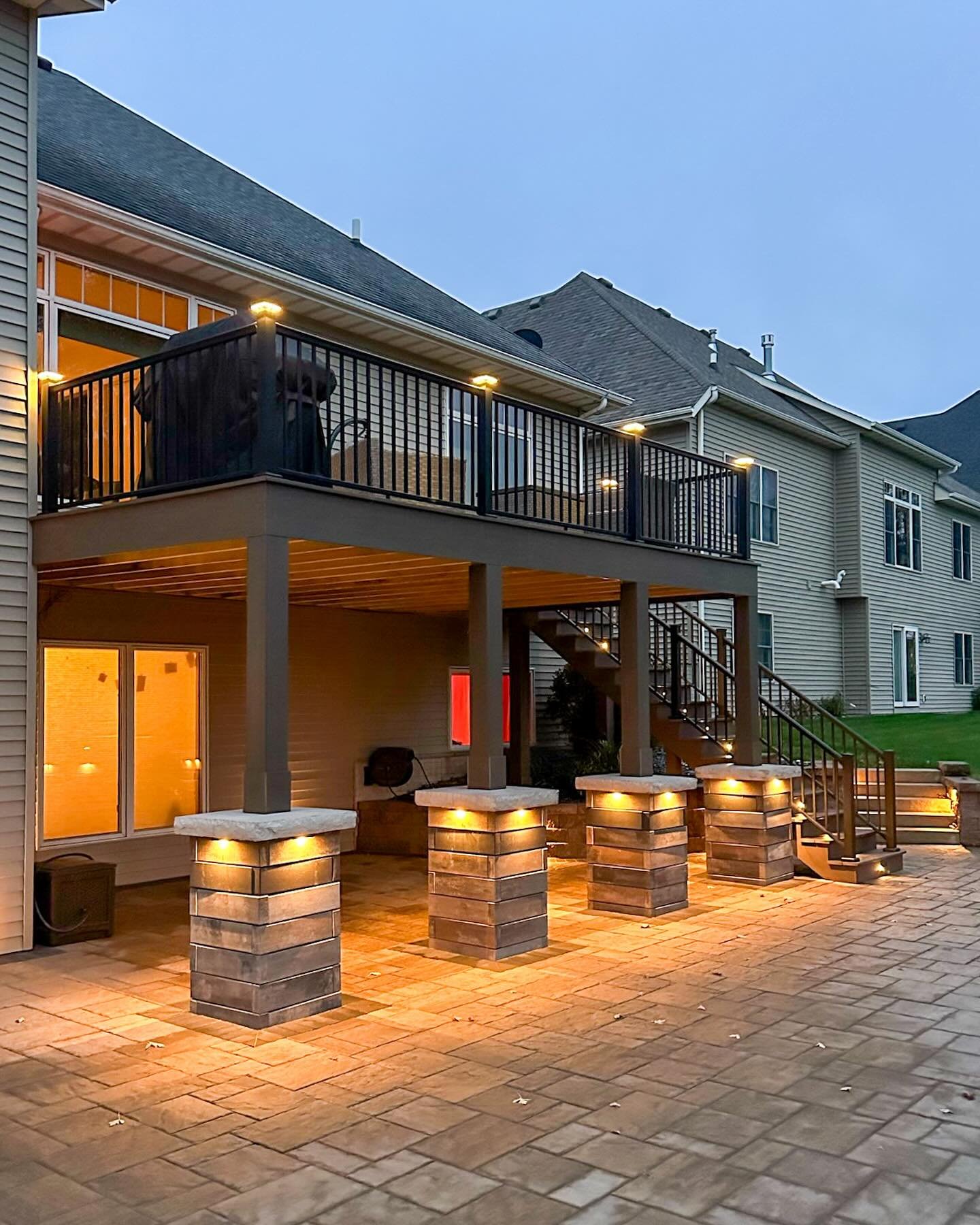 Looking to elevate your new (or existing!) deck? Ambient lighting is a simple way to kick it up a notch!

We offer a variety of lighting choices from in-rail lights to step-riser lights in solar and low-voltage power options!
.
.
.
#deck #maintenance