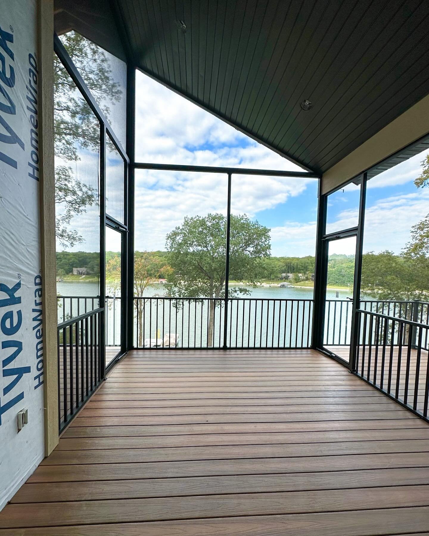 This was our second summer making the trek to Moravia, Iowa to build a deck and screened porch on beautiful Sundown Lake. Bummed we won&rsquo;t get a chance to see this home finished because it&rsquo;s sure to be a showstopper!

&bull; Fiberon Deckin