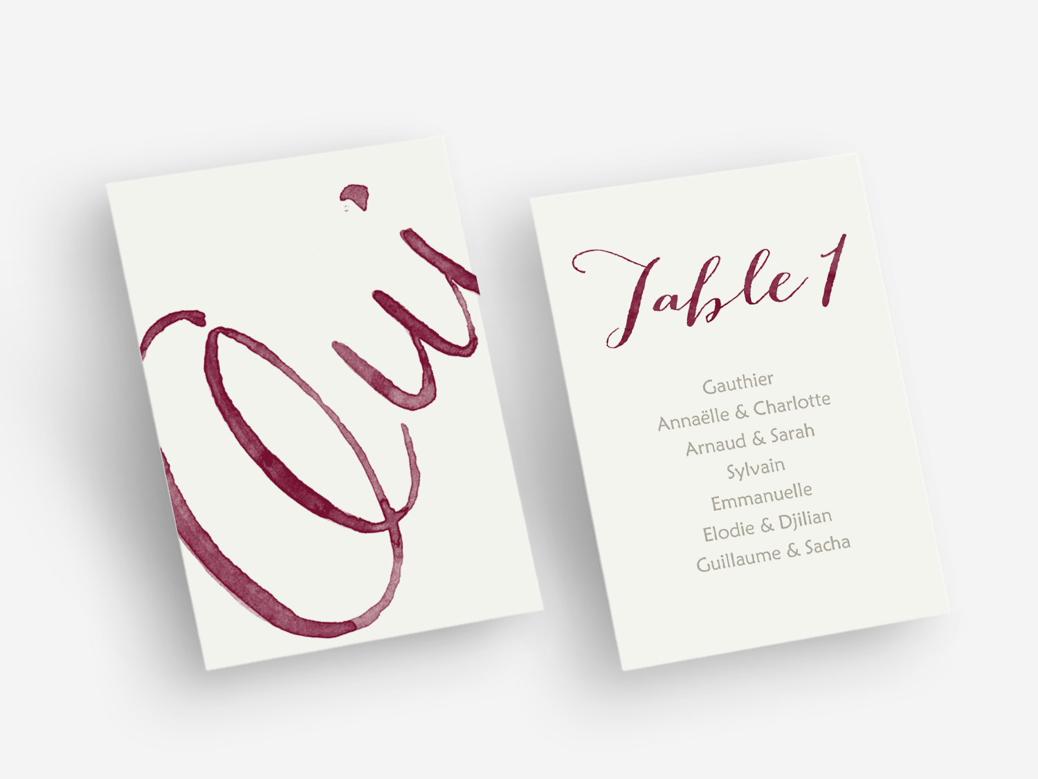 Save the date Faire-part Menu Papeterie de table Mariage Liste Carte Volet double Carton d'invitation Bordeaux Calligraphie Créatif Paris