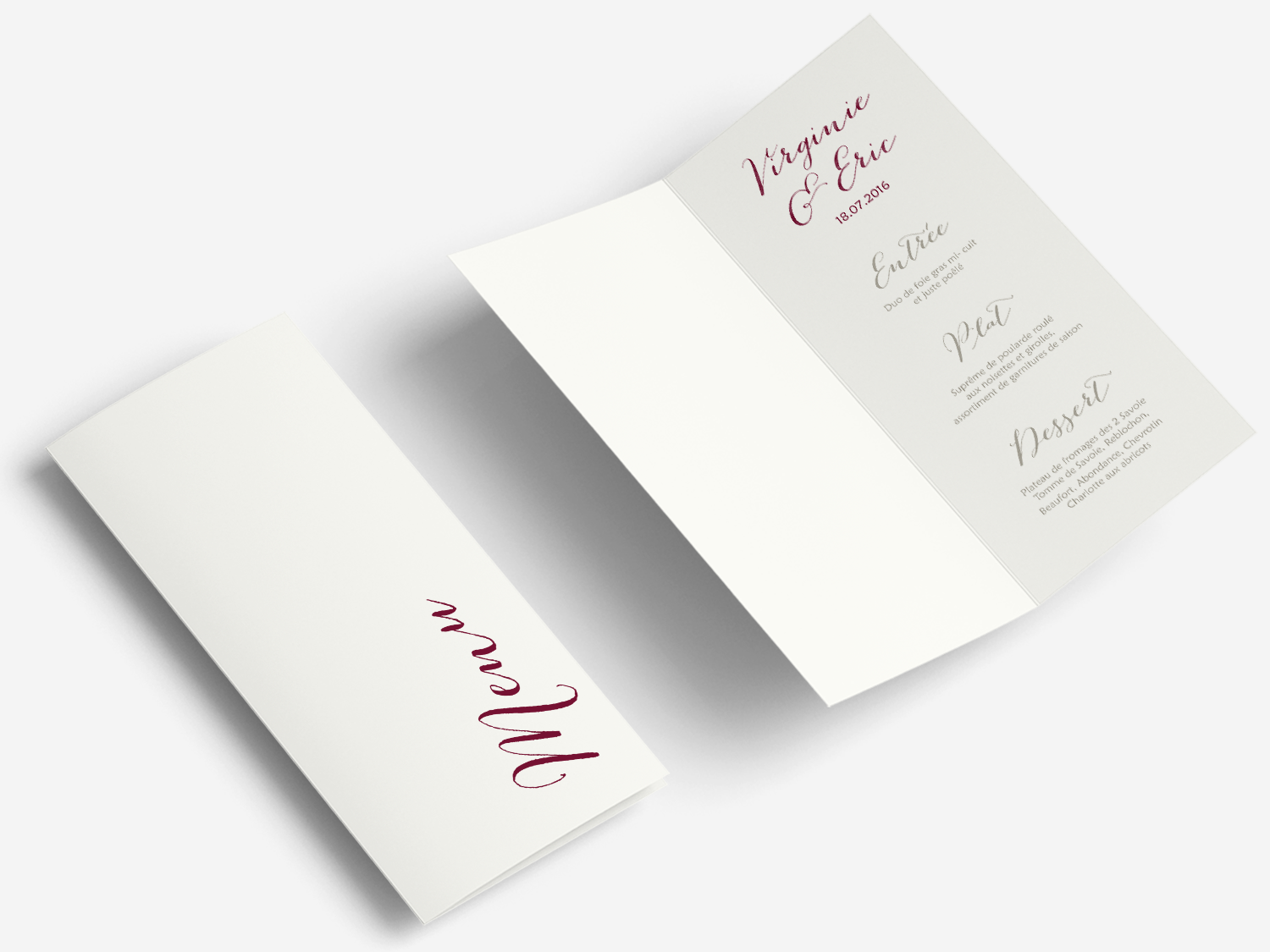 Save the date Faire-part Menu Carte Volet double Carton d'invitation Bordeaux Calligraphie Créatif Paris Papeterie Mariage
