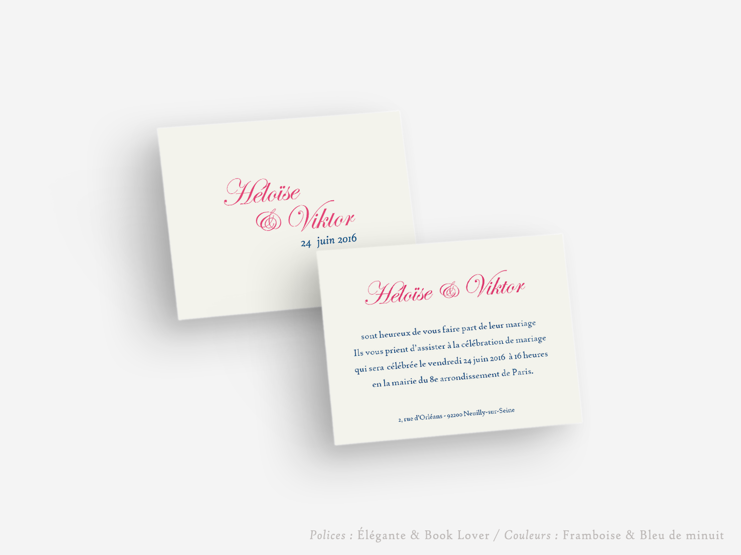 faire-part carton mariage paris invitation papier papeterie couleur personnalisable portrait papier vergé vélin d'arches van den velde bords irreguliers tradition classique brunch diner cocktail brunc