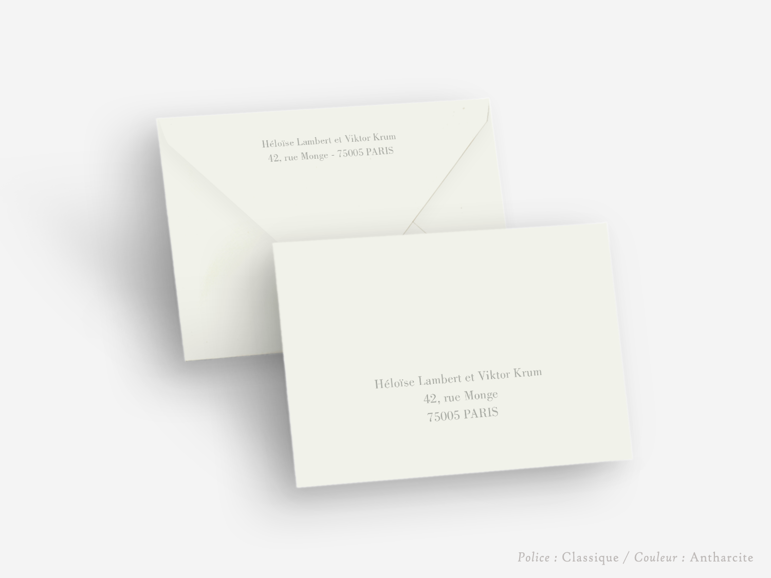 Copy of Copy of faire-part billet carton mariage paris invitation papier couleur personnaliser portrait paysage vergé vélin d'arches van den velde bords irreguliers classique traditionnel impression sur enveloppes
