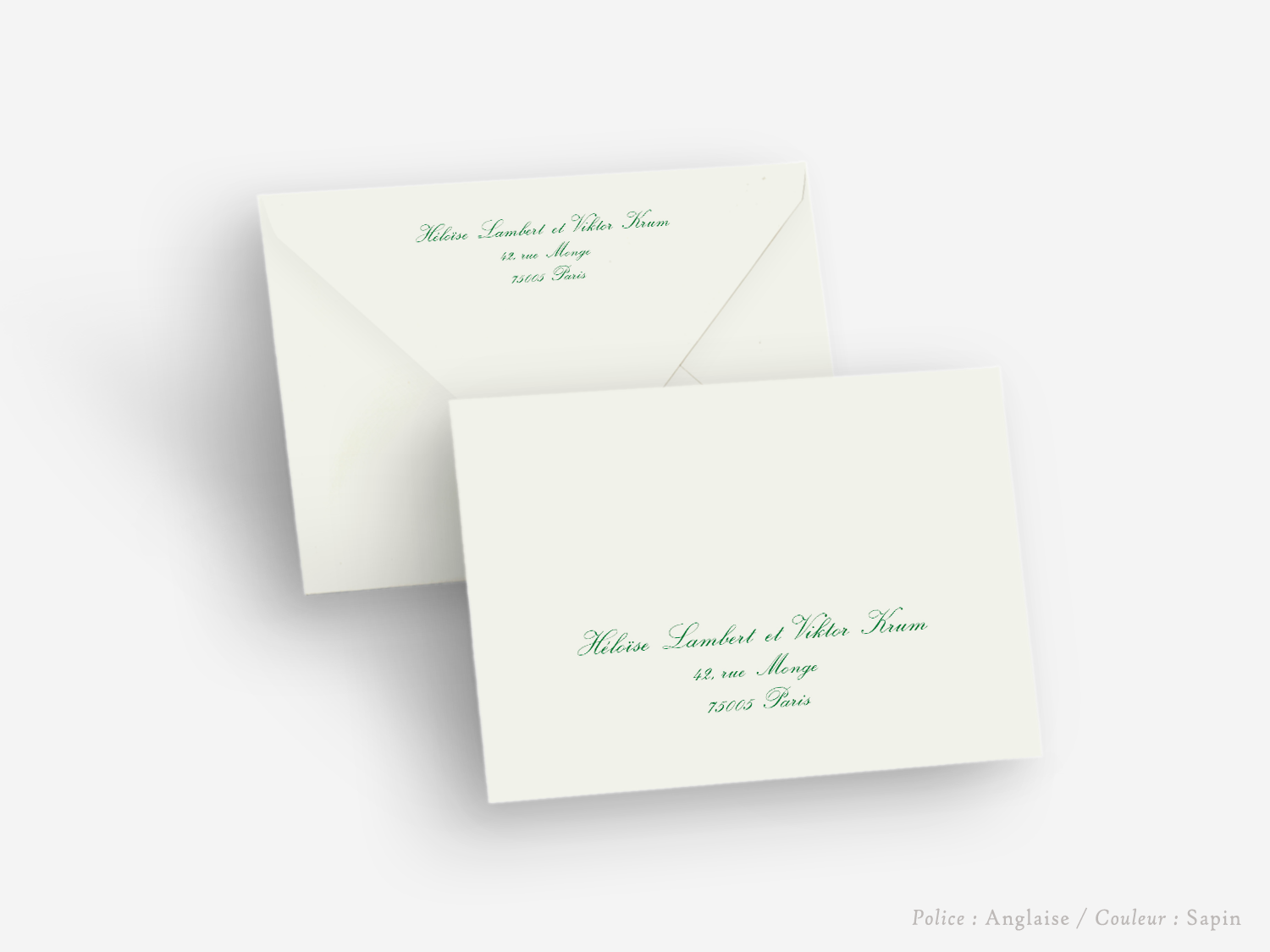 Copy of Copy of faire-part billet carton mariage paris invitation papier couleur personnaliser portrait paysage vergé vélin d'arches van den velde bords irreguliers classique traditionnel impression sur enveloppes