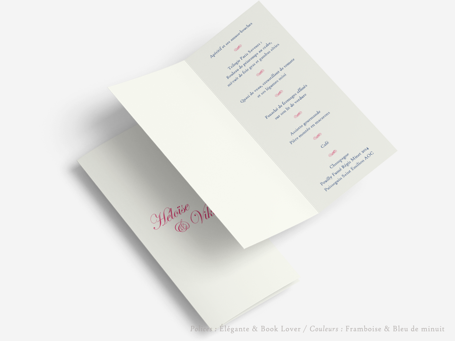 faire-part billet carton mariage paris invitation papier couleur personnaliser portrait paysage vergé vélin d'arches van den velde bords irreguliers classique traditionnel menu papeterie table