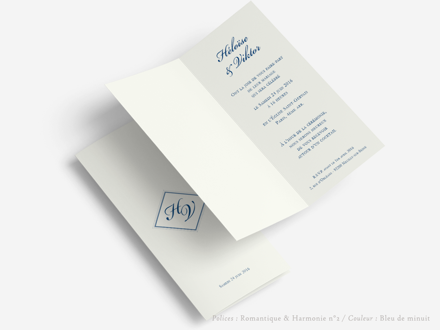 faire-part carton mariage paris invitation papier papeterie couleur personnalisable portrait papier vergé vélin d'arches van den velde bords irreguliers tradition classique traditionnel