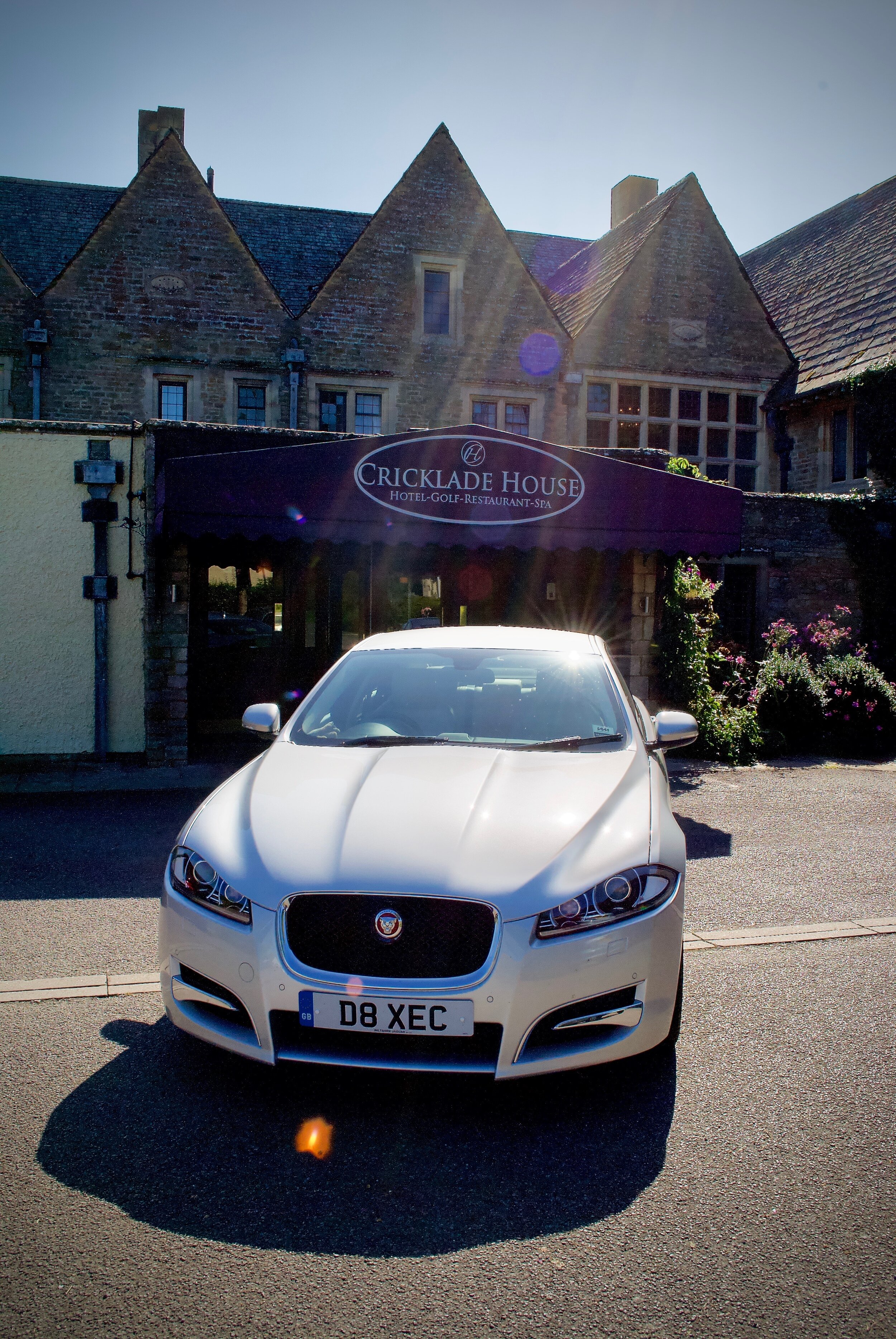 Jaguar XFS outside Cricklade House Hotel