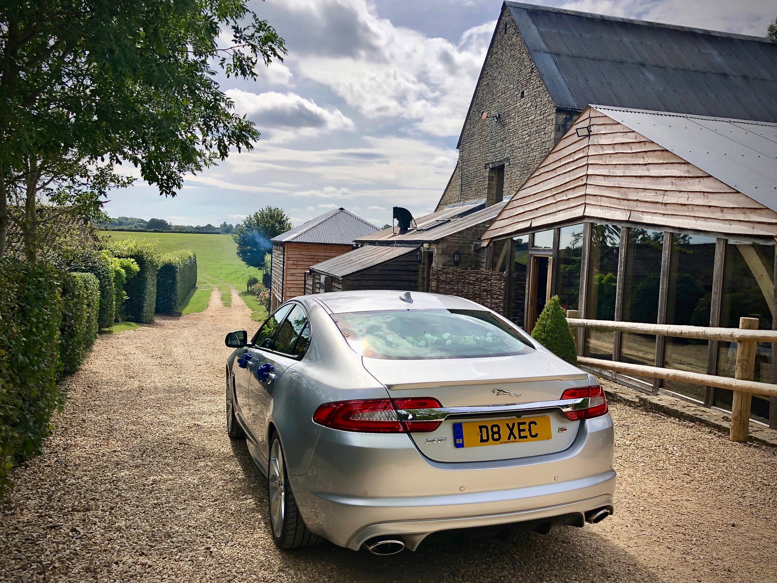 Cripps Barn, Jaguar XFS outside