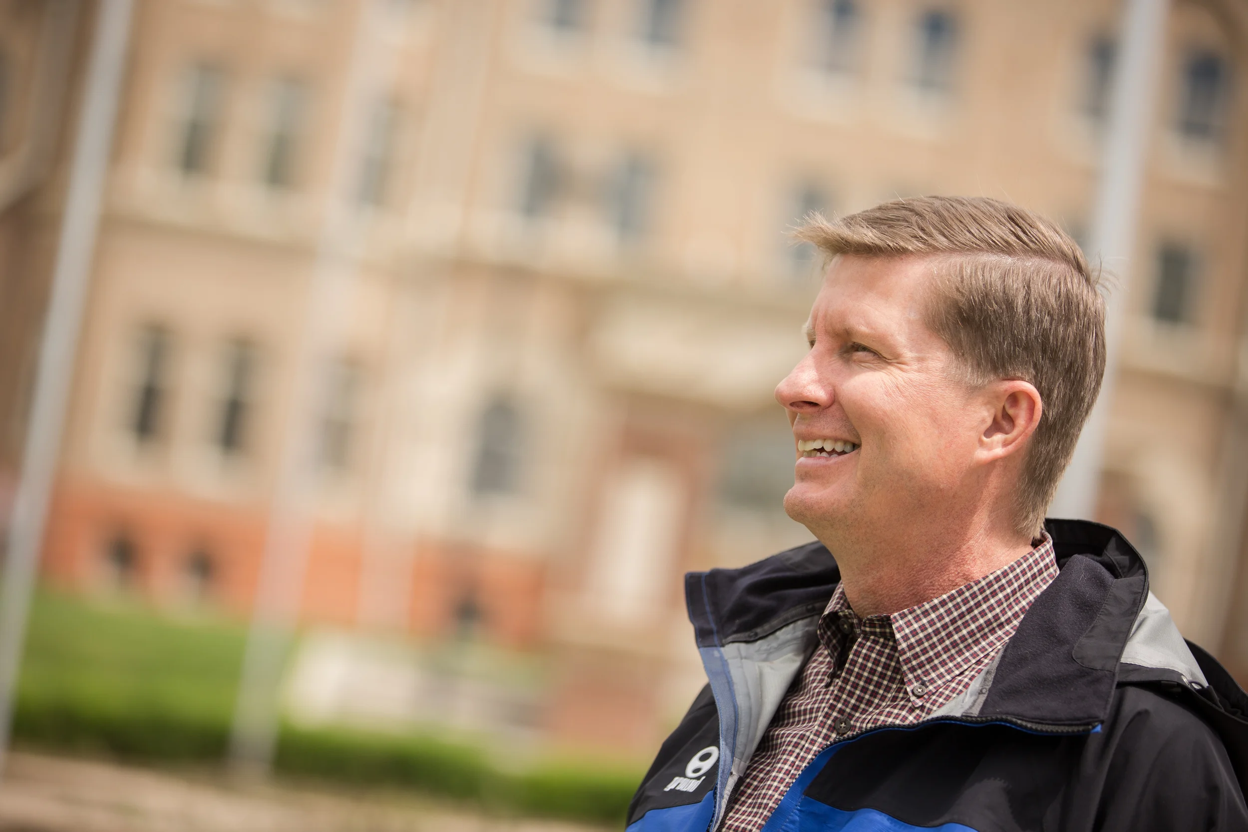 Exchange faculty member touring JWU 's campus 