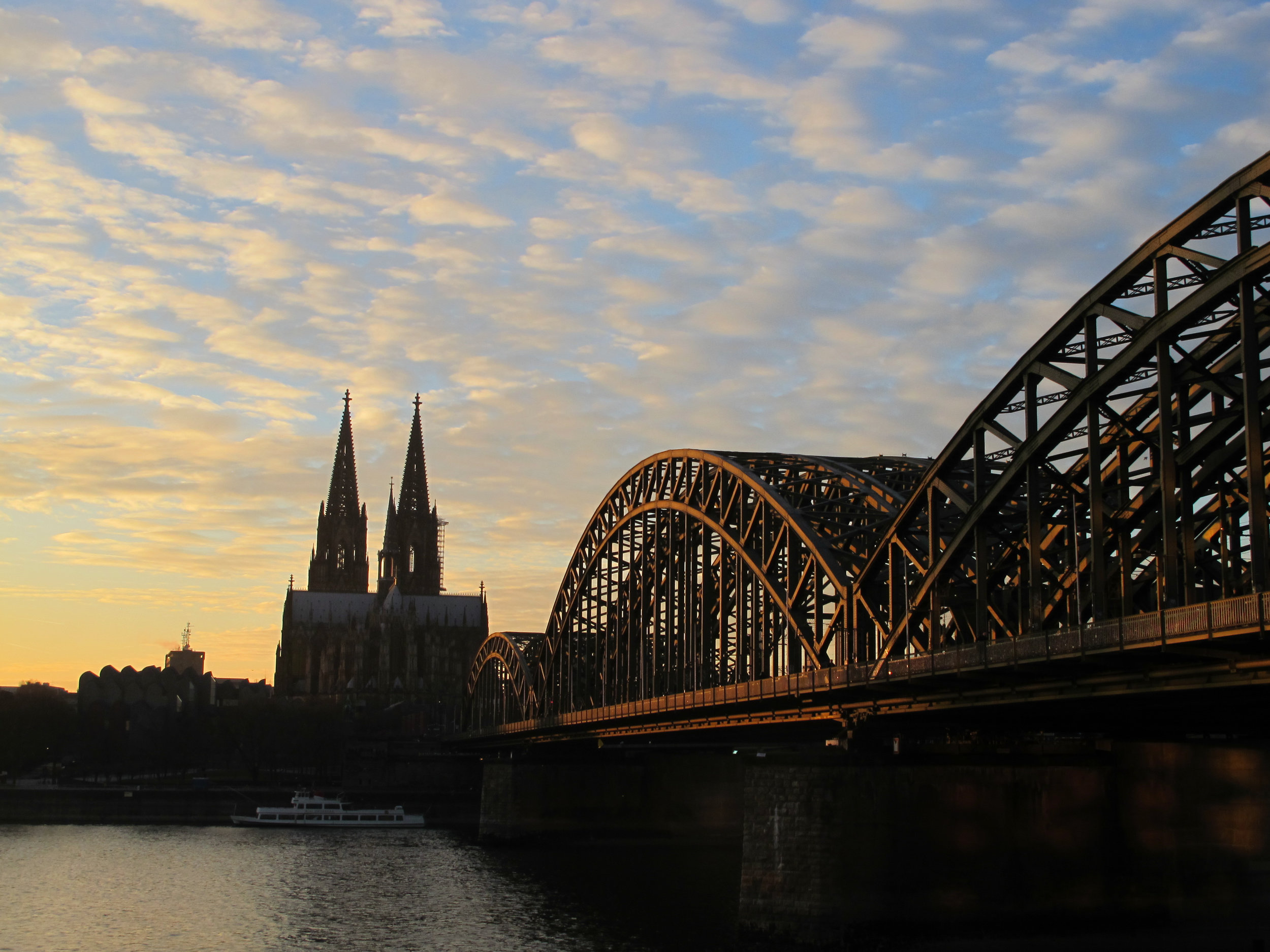 View of Cologne's cathedral across the Rhine River