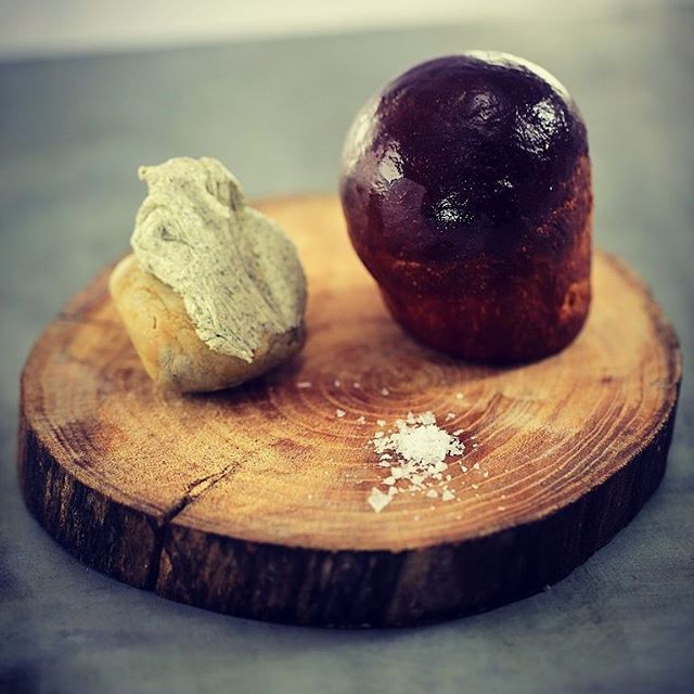 Marmite bread, seaweed butter