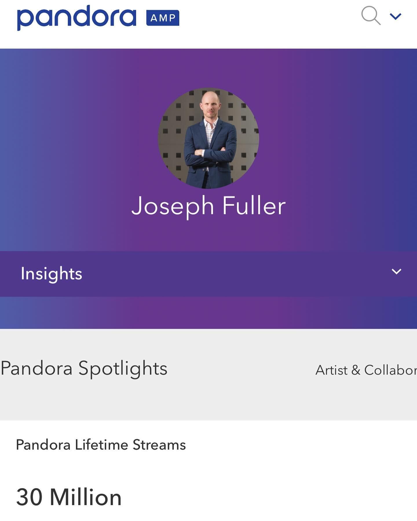 Thank you to my fans &amp; to Pandora Radio for this milestone! 30 million streams! Pandora Radio has been a huge supporter of mine over the years &amp; I cannot thank you all enough!!

Here&rsquo;s to the next 30 million!!