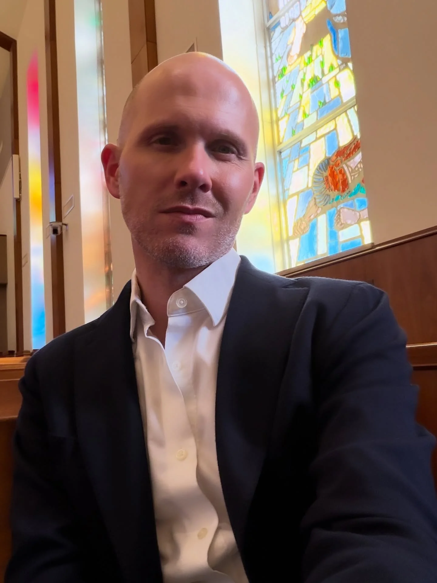 A little stained glass never hurt anyone&rsquo;s lighting! Quick pic before I hit the stage for an event last night.