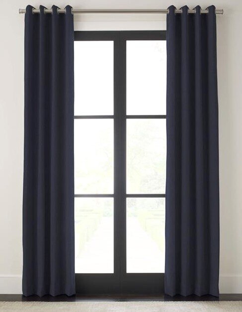 Quick Ship Grommet Drapes in Wexford Linen in Ink.