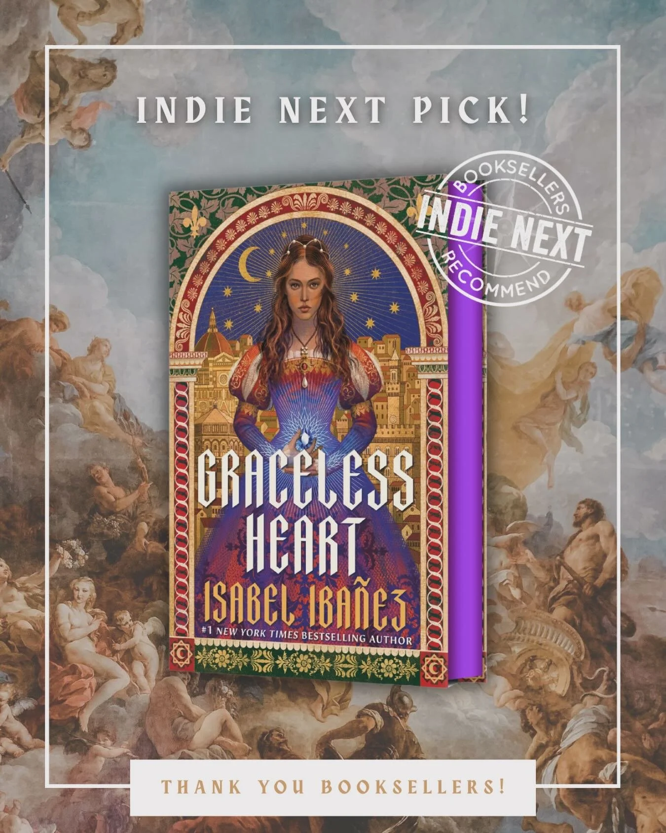 I have some news &hellip; GRACELESS HEART is an Indie Next Pick!! 🎉🎉

Thank you booksellers for naming GRACELESS HEART as an Indie Next Pick! I&rsquo;m so excited and grateful to you all for voting for this book, for championing it, and helping to 