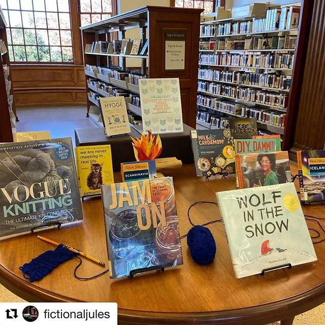 Love this hygge display with my book #jamoncraftofcanning 
#Repost @fictionaljules 
Behold, our new hygge-themed display! ❄️📖 🎥 🔥 🧦