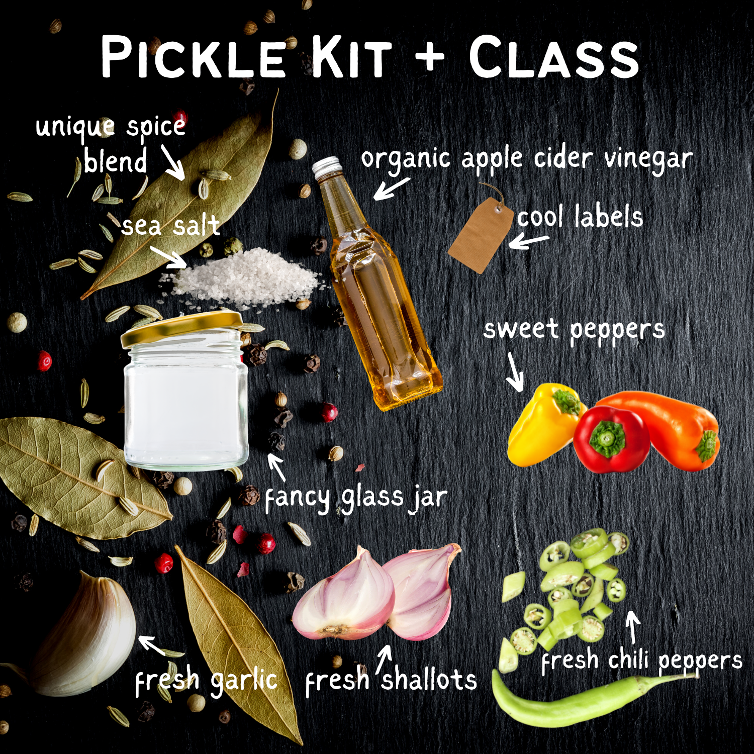 Pickling Spices - Homemade Pickling Kit with Ingredients and Jars