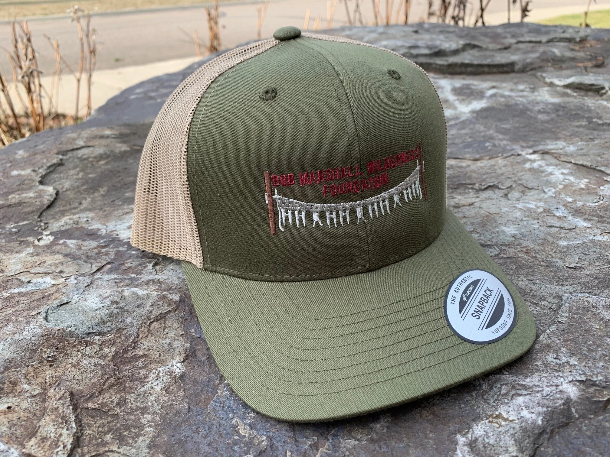 Embroidered Crosscut Trucker Hat — Bob 