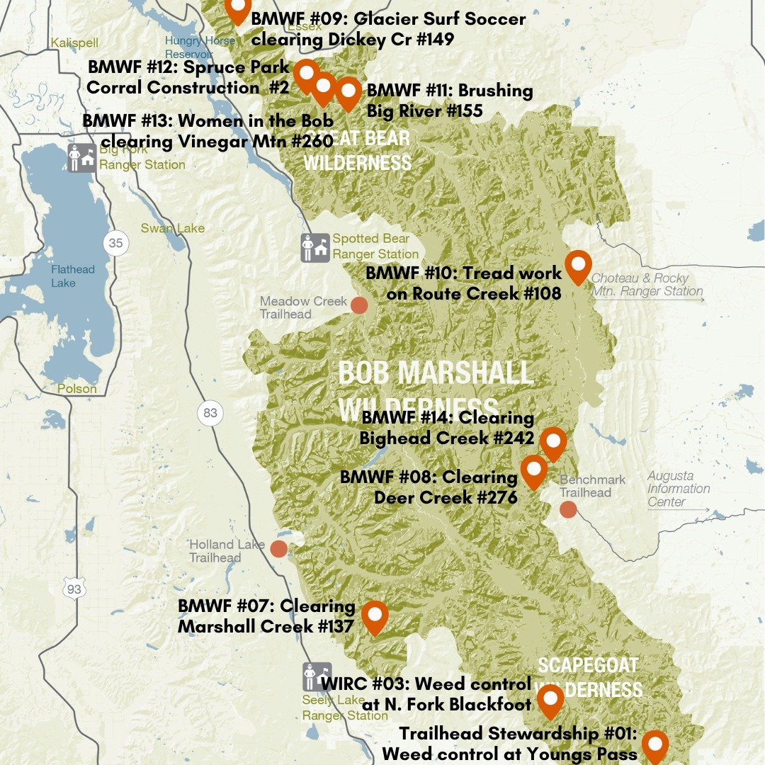 Catch Up with our Crews! Here's where we've been over the past two weeks. Some beautiful blue skies during this stretch! 💙🐦
Big thanks to these volunteers who worked hard out there, including those who chose to spend their 4th of July holiday with