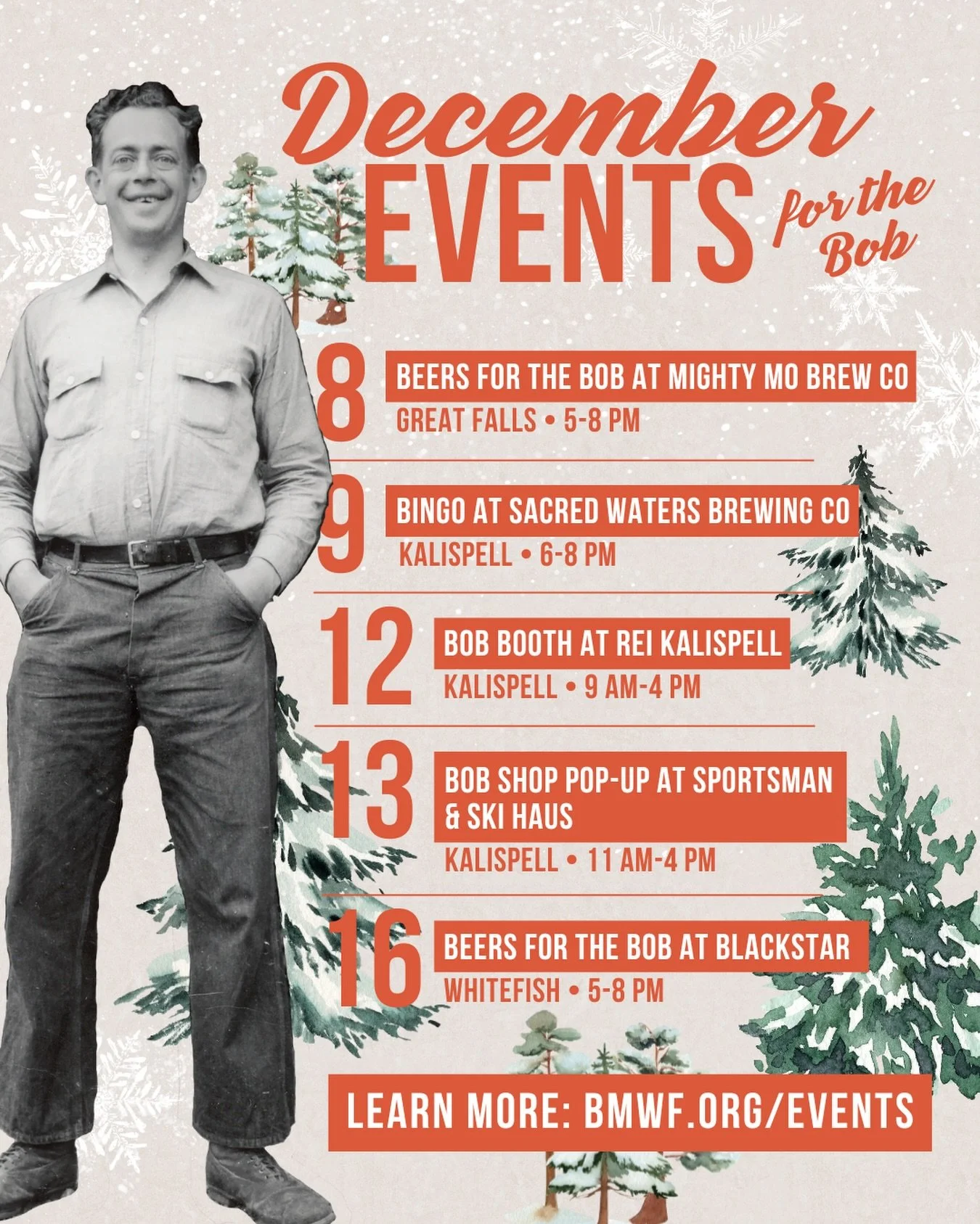 We have a full dance card this December! We hope you&rsquo;ll join us along the way at one, some, or ALL of these super fun chances to celebrate the Bob 🤩

🍻 Mon, Dec. 8th: Beers for the Bob at @mightymobrewco 
🎯 Tues, Dec. 9th: BINGO at @sacredwa