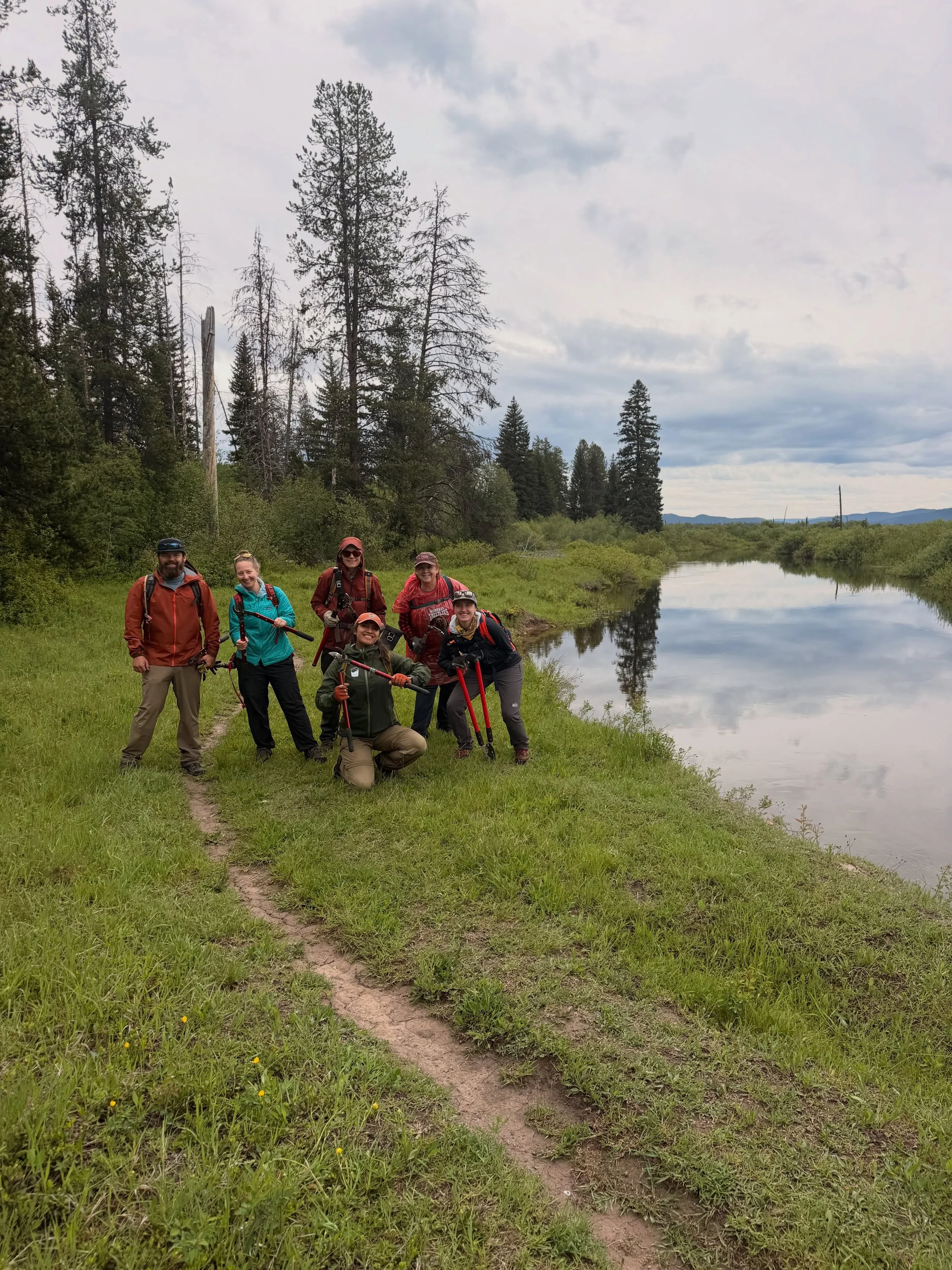 We hope everyone had a beautiful National Trails Day celebrating your favorite trails over the weekend! Thanks so much to the volunteers who dedicated their Saturday to joining us on the overgrown Canoe Trail in Seeley Lake. Thanks to this crew, this