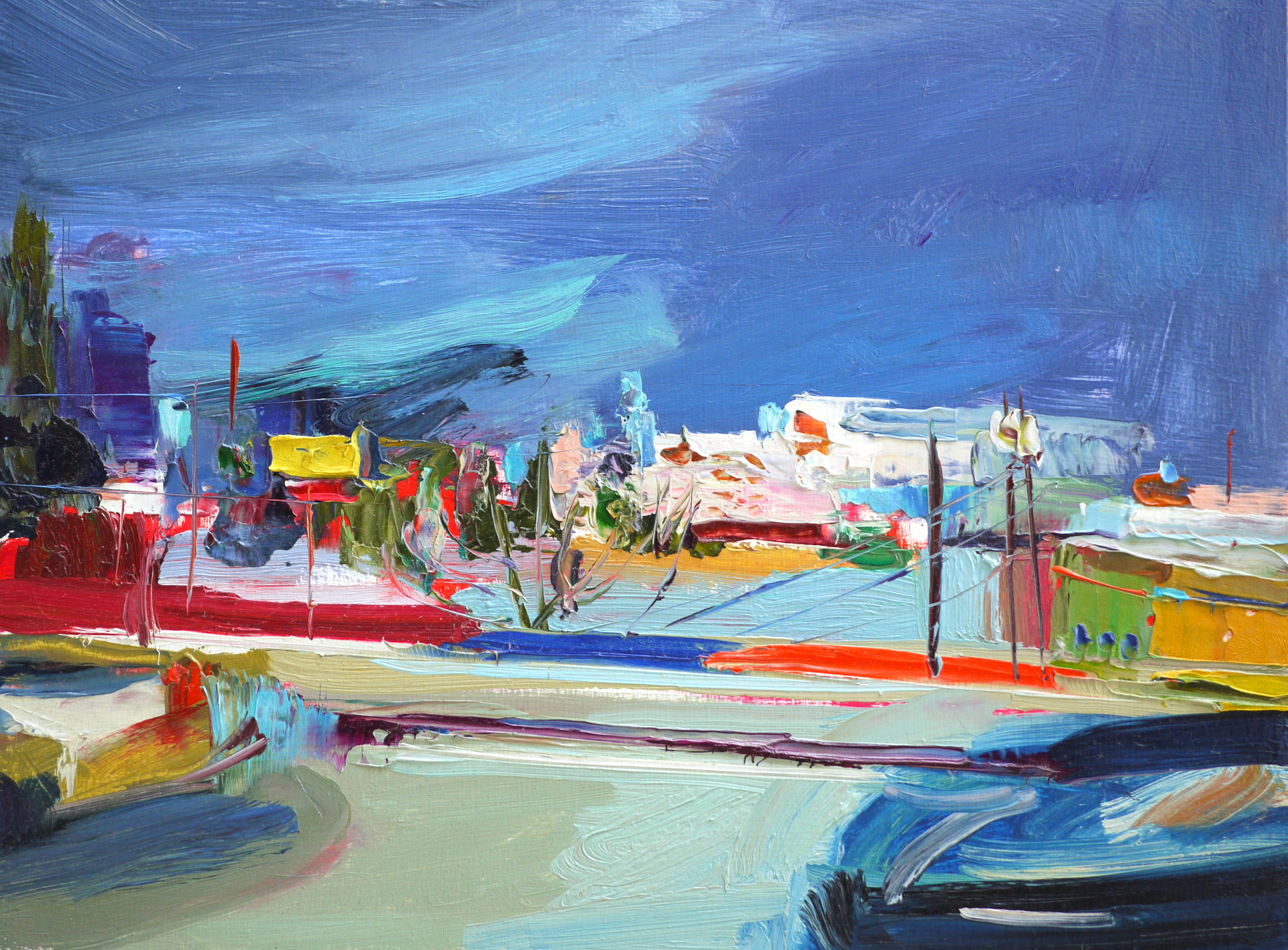 Westward Dash at 5, 9"x12", Oil on wood , 2015.