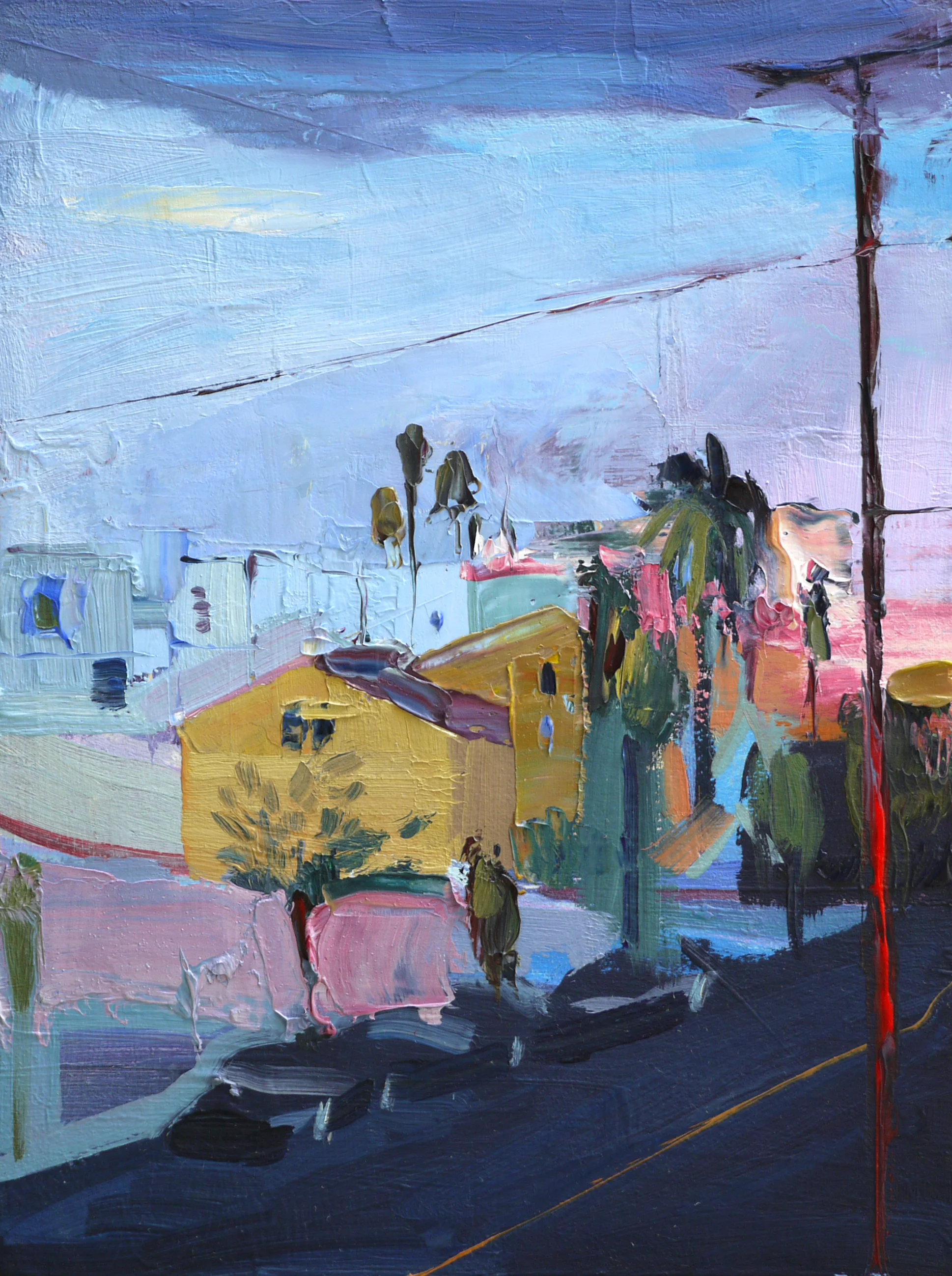 Rosewood Ave , 9"x12", Oil on wood, 2015.
