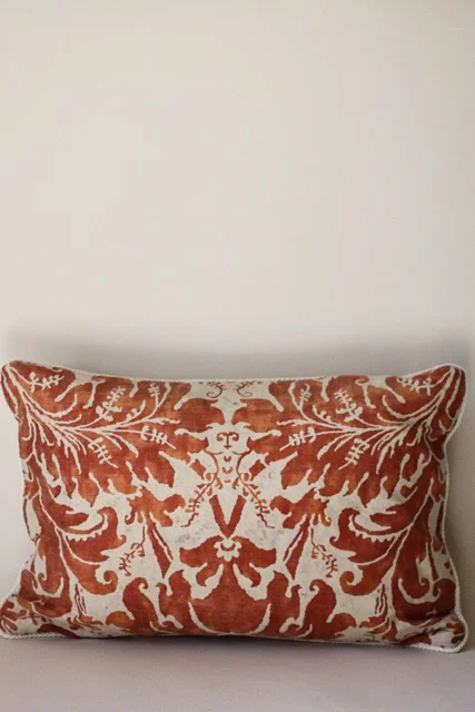 Fortuny Orange Lumbar Pillow