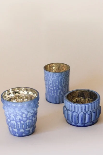 Blue Mercury Tealight Holder