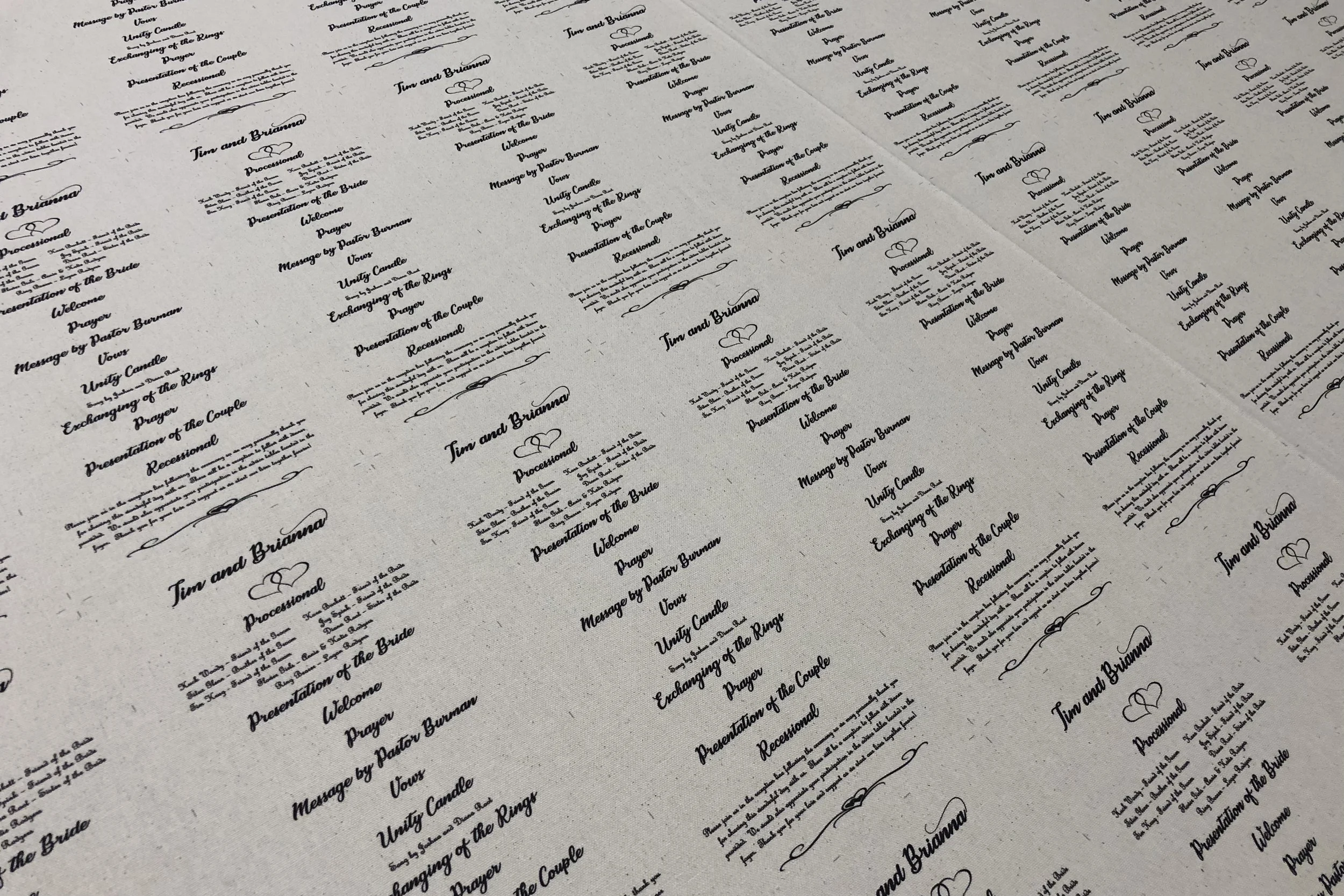 Wedding Programs on Canvas