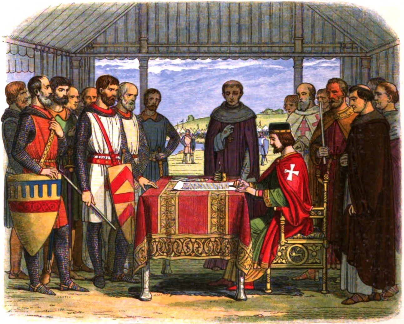 King John signs the Magna Carta by James Williams Edmund Doyle (author) and Edmund Evans (engraver) Source