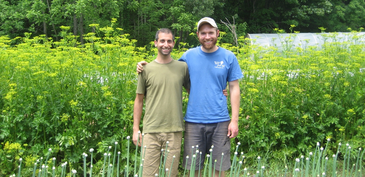  Ken Greene and Doug with flowering parsnips 