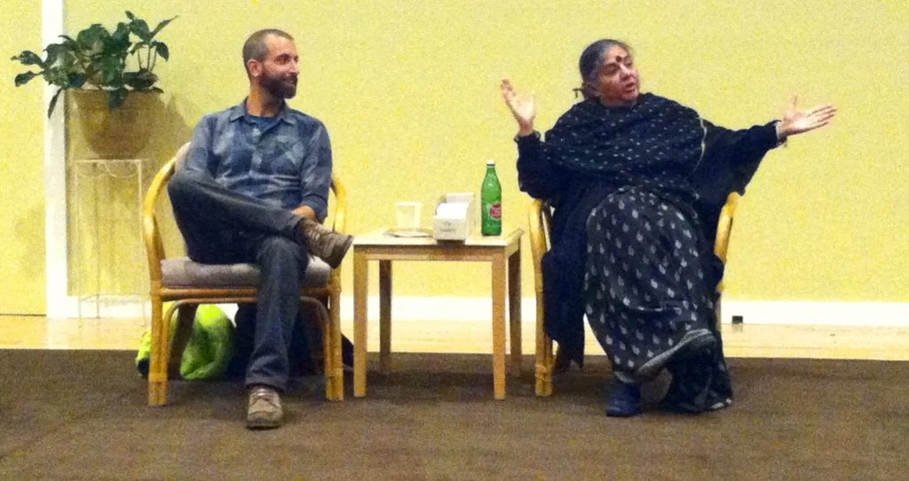 Ken Greene and Vandana Shiva p resenting to a group of farmers, seed savers, activists, ag-tivists and eaters at Omega Institute.