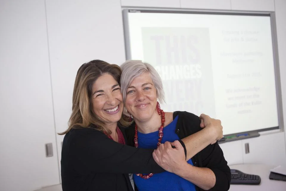 Alex Kelly with Naomi Klein