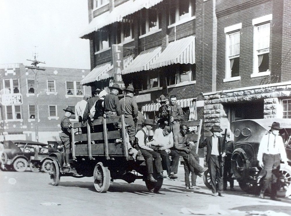  National Guard and wounded during 1921 Tulsa race riots 