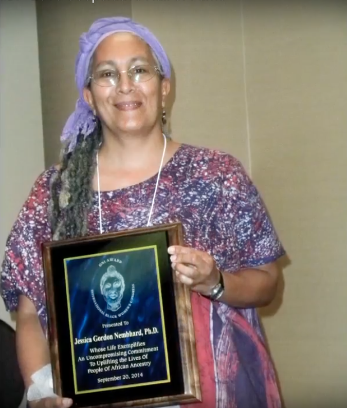  Jessica was the recipient of the “ONI Award” from the International Black Women’s Congress, 2014. The award is for an “unsung heroine” who “protects, defends and enhances the general well-being of African people." 